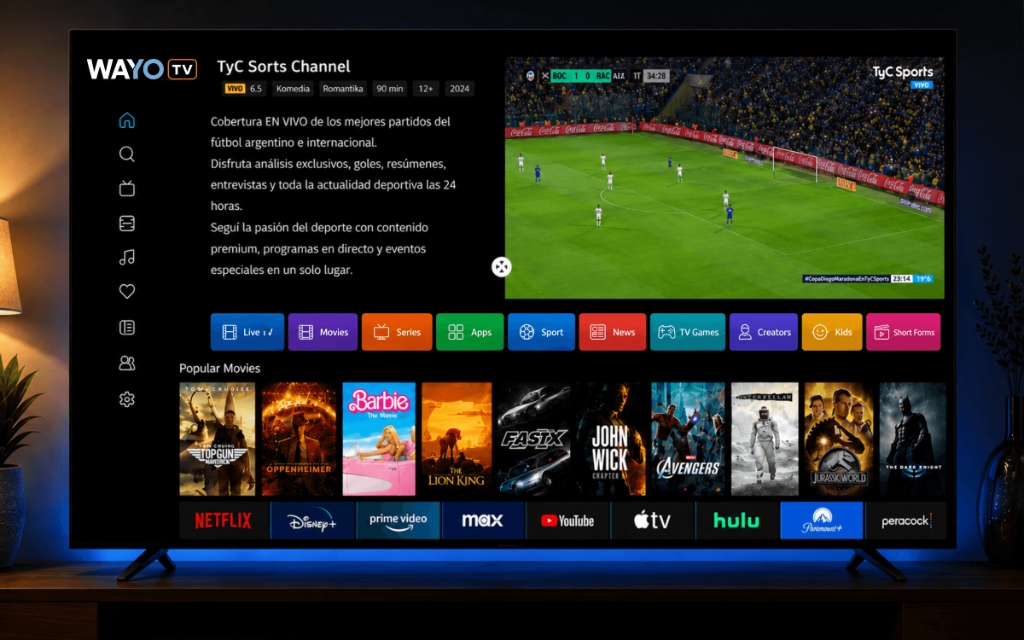 Wayo TV platform interface